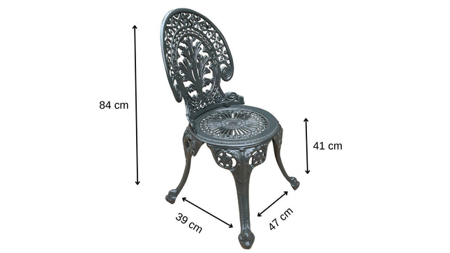 Regalia Outdoor Patio &amp; Garden Furniture Set - 1 Round Table 4 Chairs - Grey