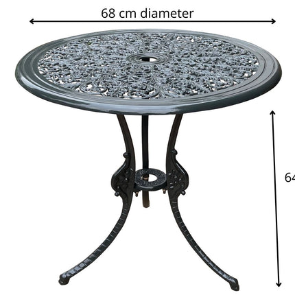 Regalia Outdoor Patio &amp; Garden Furniture Set - 1 Round Table 4 Chairs - Grey
