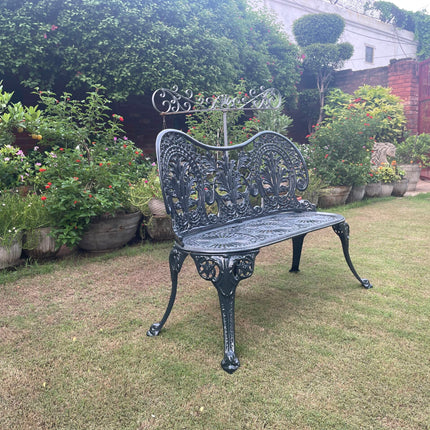 Regalia Outdoor Patio & Garden Bench - Grey Color / Glossy Finish