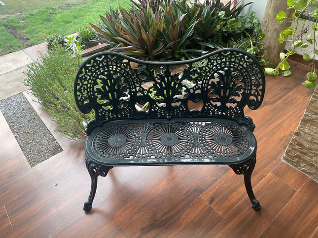 Regalia Outdoor Patio & Garden Bench - Grey Color / Glossy Finish