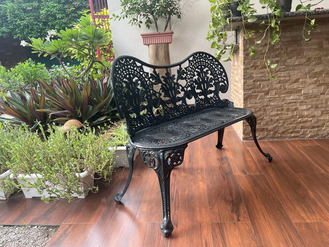 Regalia Outdoor Patio & Garden Bench - Grey Color / Glossy Finish