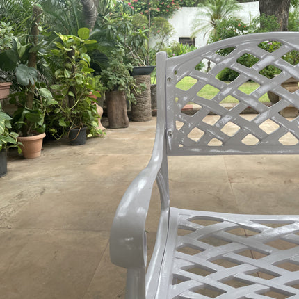Imperial Cast Aluminum Outdoor Patio & Garden Chair Set – White Color