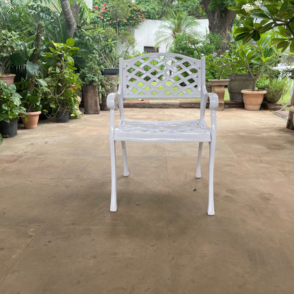 Imperial Cast Aluminum Outdoor Patio & Garden Chair Set – White Color