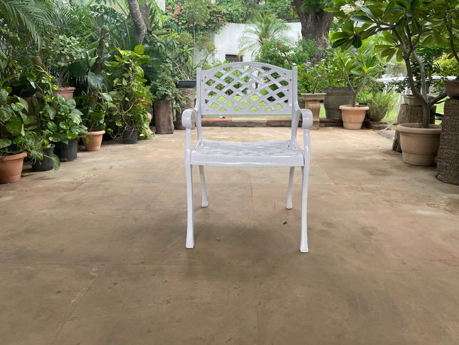 Imperial Cast Aluminum Outdoor Patio & Garden Chair Set – White Color
