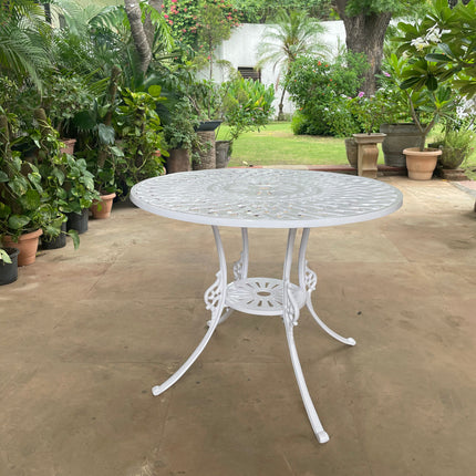Imperial Series Round Table – White Color / Glossy Finish