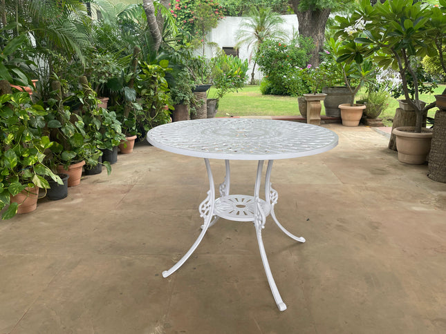 Imperial Series Round Table – White Color / Glossy Finish