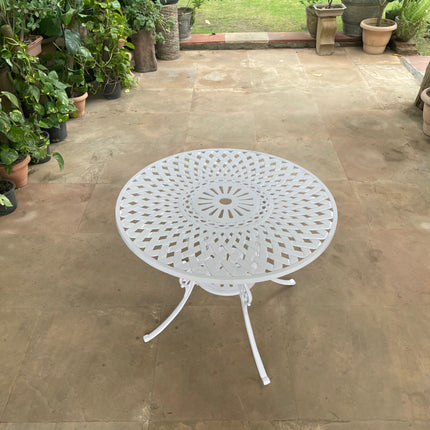 Imperial Series Round Table – White Color / Glossy Finish