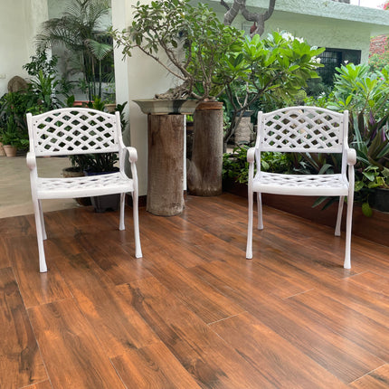 Imperial Cast Aluminum Outdoor Patio & Garden Chair Set – White Color