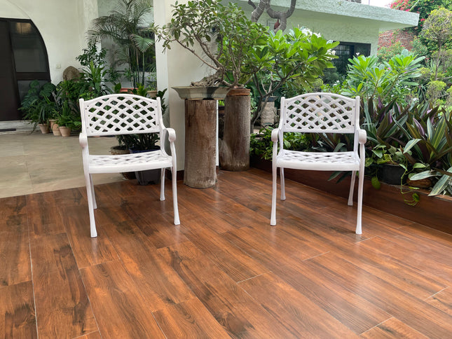Imperial Cast Aluminum Outdoor Patio & Garden Chair Set – White Color
