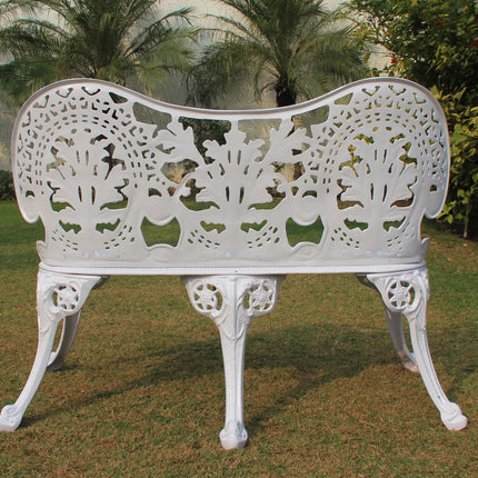 Regalia Outdoor Patio & Garden Bench - White Color / Glossy Finish
