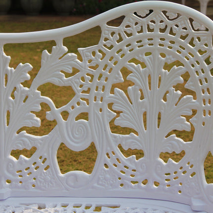 Regalia Outdoor Patio & Garden Bench - White Color / Glossy Finish