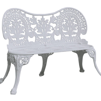Regalia Outdoor Patio & Garden Bench - White Color / Glossy Finish