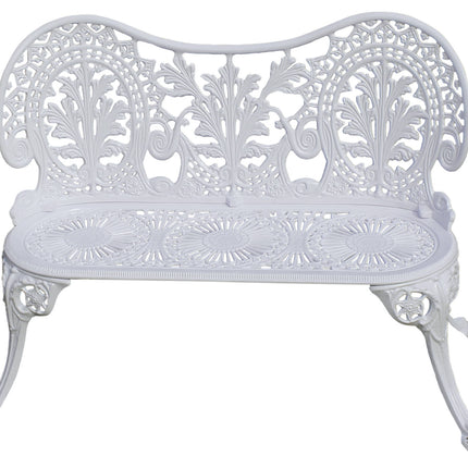Regalia Outdoor Patio & Garden Bench - White Color / Glossy Finish