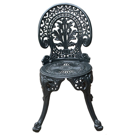 Regalia Cast Aluminum Outdoor Patio & Garden Chair Set - Grey Color / Glossy Finish