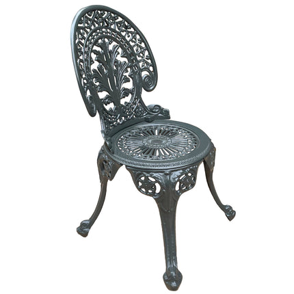 Regalia Cast Aluminum Outdoor Patio & Garden Chair Set - Grey Color / Glossy Finish