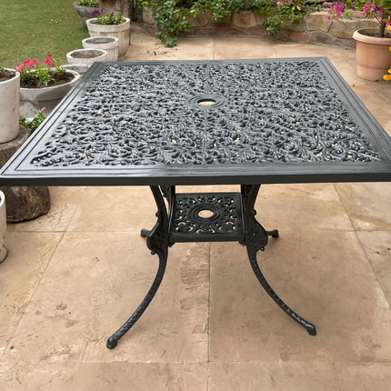 Regalia Series Square Table - Grey Color / Glossy Finish