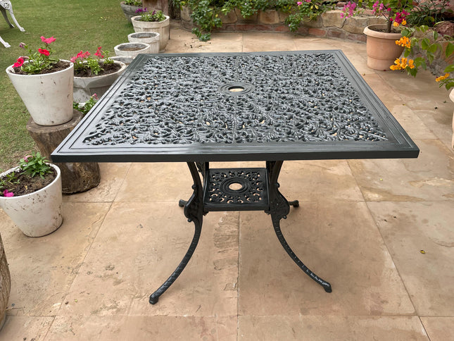 Regalia Series Square Table - Grey Color / Glossy Finish
