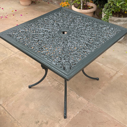 Regalia Series Square Table - Grey Color / Glossy Finish