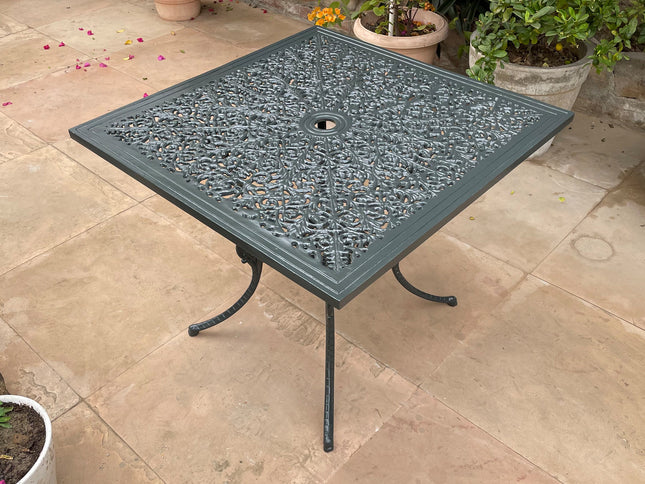 Regalia Series Square Table - Grey Color / Glossy Finish