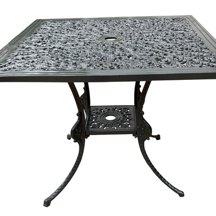 Regalia Series Square Table - Grey Color / Glossy Finish