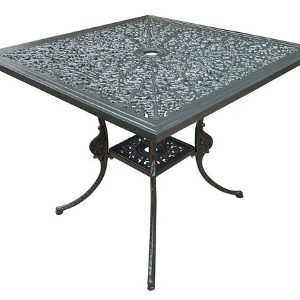 Regalia Series Square Table - Grey Color / Glossy Finish