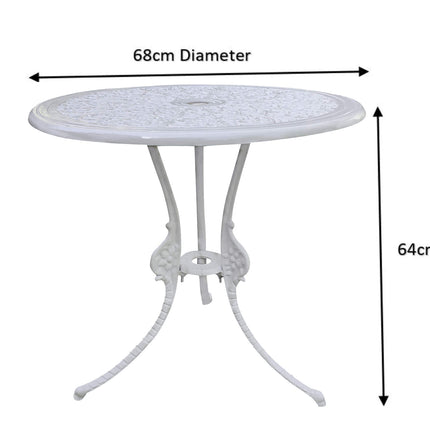 Regalia Series Round Table - White Color / Glossy Finish
