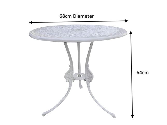 Regalia Series Round Table - White Color / Glossy Finish