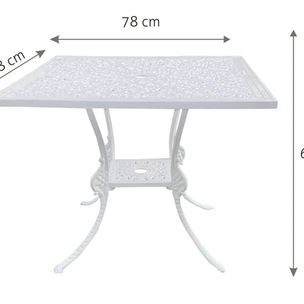 Regalia Series Square Table - White Color / Glossy Finish