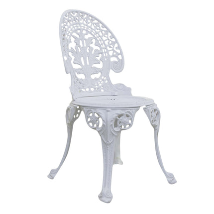 Regalia Cast Aluminum Outdoor Patio & Garden Chair Set - White Color / Glossy Finish