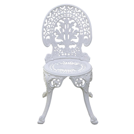 Regalia Cast Aluminum Outdoor Patio & Garden Chair Set - White Color / Glossy Finish
