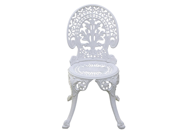 Regalia Cast Aluminum Outdoor Patio & Garden Chair Set - White Color / Glossy Finish