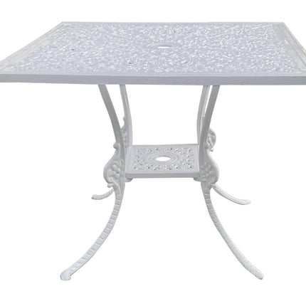 Regalia Series Square Table - White Color / Glossy Finish