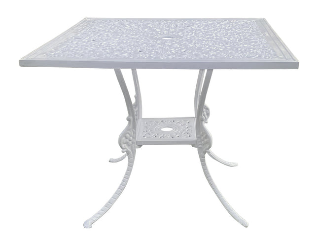 Regalia Series Square Table - White Color / Glossy Finish