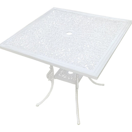 Regalia Series Square Table - White Color / Glossy Finish