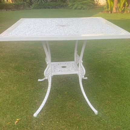 Regalia Series Square Table - White Color / Glossy Finish