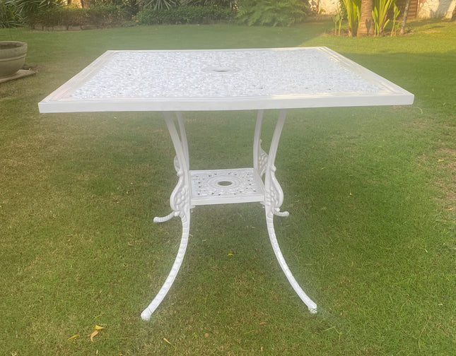 Regalia Series Square Table - White Color / Glossy Finish